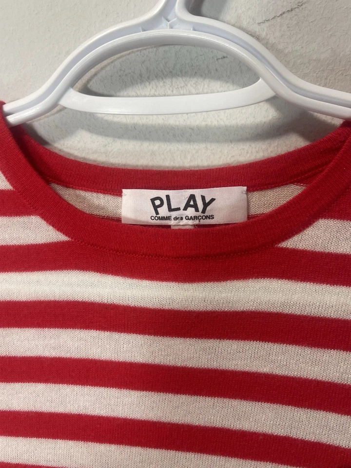 Comme des Garçons PLAY Top Tejido a Rayas Lana Seda Cachemira Adolescente Talla L Mujeres XS Foto 4 de 4