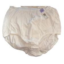 Vintage Maidenform Deadstock Cotton Brief Panties Lace Trim Coquette Grannycore