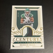 2025 Panini National Treasures - Century Materials Breece Hall #CM-BHL Gold /49