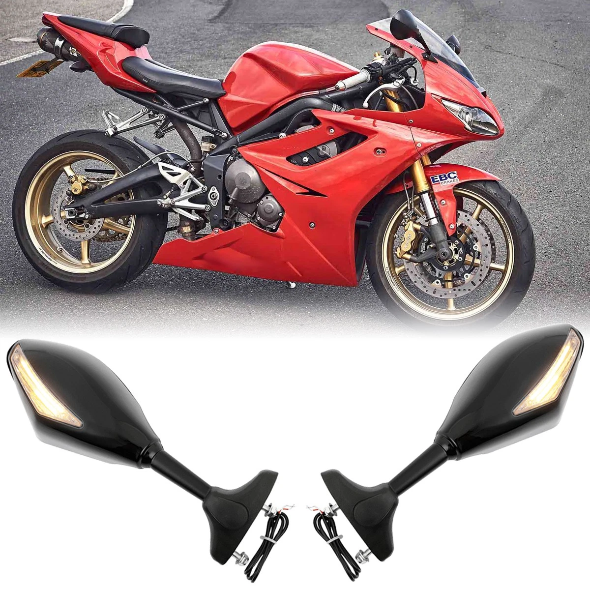 Motorcycle & Scooter Mirror Assemblies for Triumph Daytona 675R