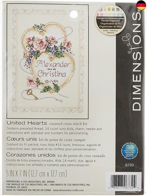 Dimensions Gezählter Kreuzstick Set, United Hearts,Beige