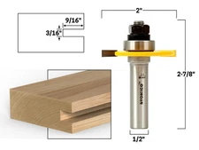 3/16" Slotting Cutter Router Bit Assembly - 1/2" Shank - Yonico 12105