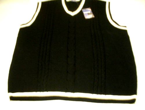 Koman Sport Men's Black w/Stripe Sleeveless Knit Sweater Vest - Size XXL - NWT - Picture 2 of 13