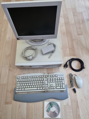 Packard Bell Retro Desktop PC mit Monitor, Tastatur und Maus ohne Betriebssystem