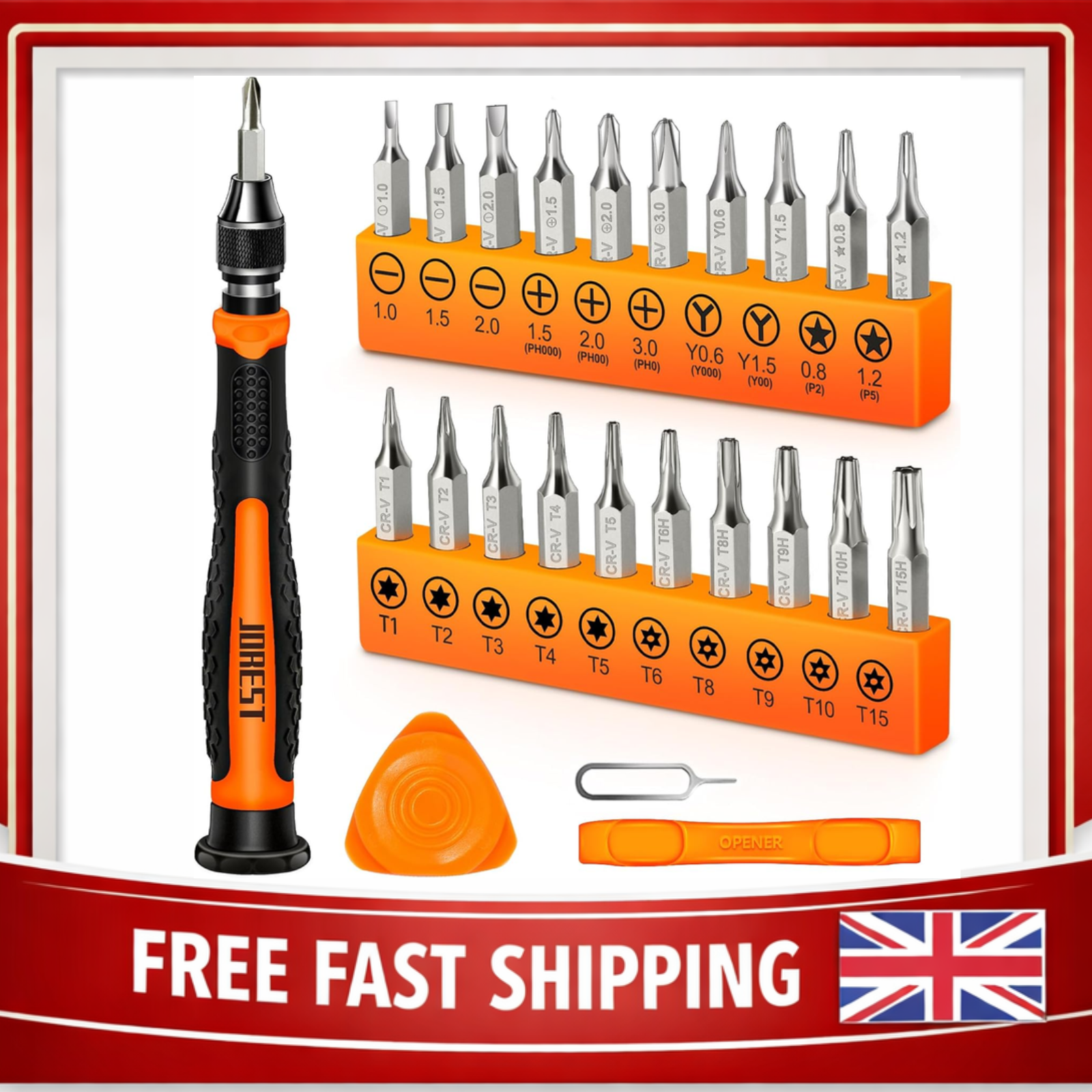 JOREST 24Pcs Precision Screwdriver Set, Tool Kit with Torx T1 T2 T3 T5 T6 T8
