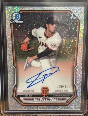 Luis De La Torre 2026 Bowman Chrome Prospect Speckle Refractor Auto /100