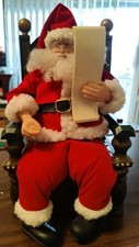 1998 Gemmy Santa With List Talks Sings Jingle Bells Deck The Halls Missing Pen