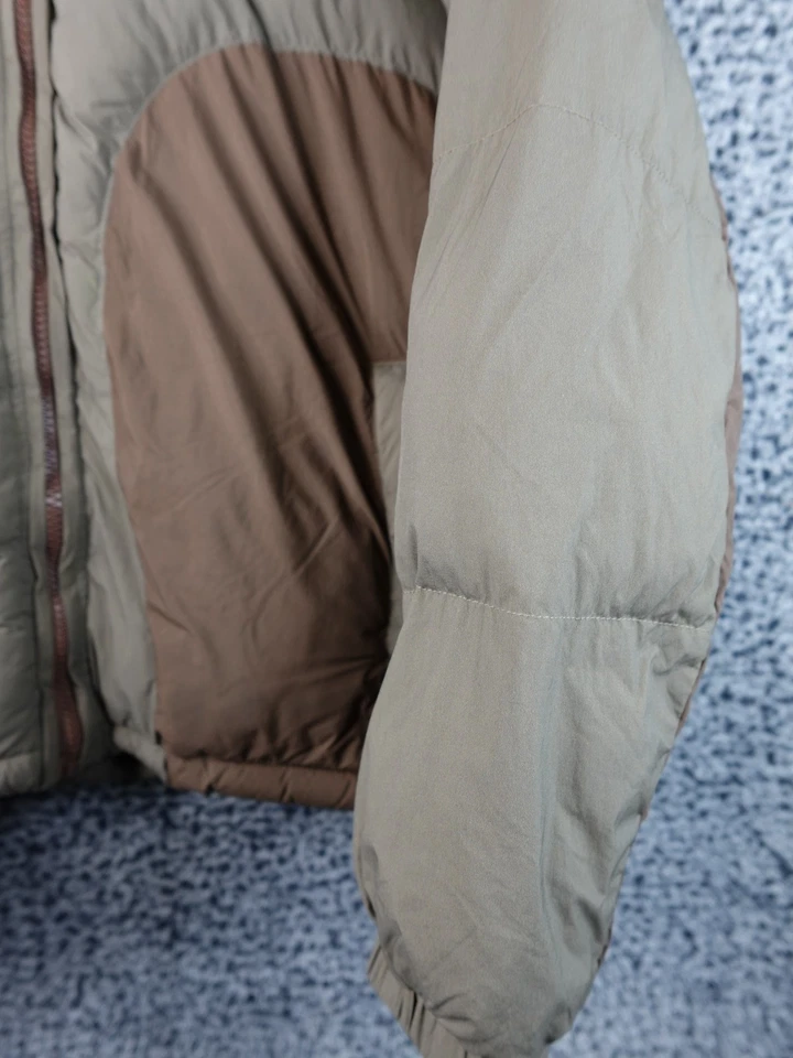 Chaqueta Pacsun Puffer Para Hombre Grande Marrón Oliva Retro Arco Colorblock 26x30 Cálida Ganar Foto 4 de 4