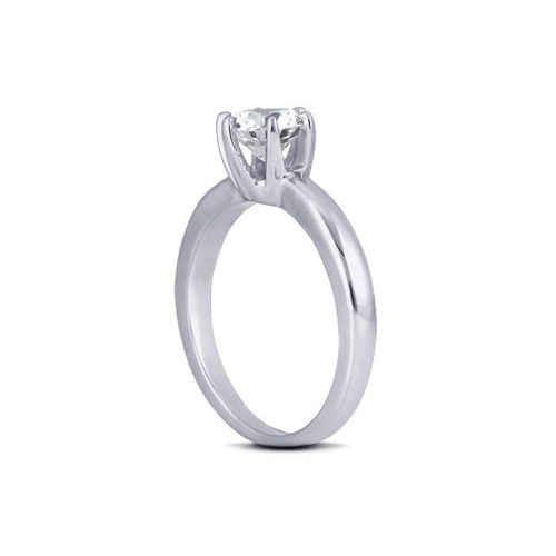 1ct F VS2 Round Natural Certified Diamond Plat Classic Ring with Matching Band - Picture 2 of 3