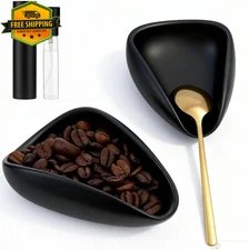 Ceramic Coffee Dosing Cup with RDT Sprayer Set, Spoon Rest Holder for Coffee Bar