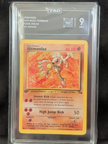 Hitmonlee (1st Edition) graded TAG 9 for sale on eBay