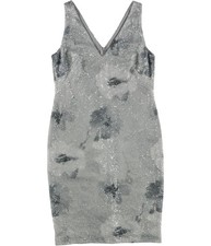 Ralph Lauren Womens Sequin Floral Cocktail Dress, Grey, 4