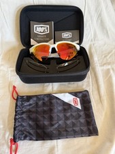 100 Sportcoupe Cycling Sunglasses White Orange Mirrored Interchangeable UV400