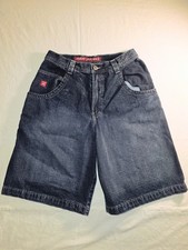 JNCO Bulldog Denim Shorts 32 Vintage Cargo Jean Skater 90s Embroidered Grail