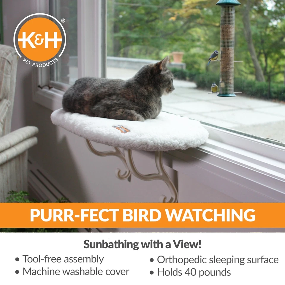 Kitty Sill Cat Window Perch for Large Cats, Orthopedic Window Hammock Bed Hol... - Image 3 of 4