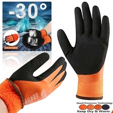 Waterproof Thermal Lined Winter Work Gloves Mens Freezer Warm Safety Gardening