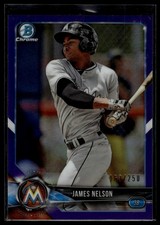 2018 Bowman #BCP33 James Nelson Chrome Prospects Purple Refractor #/250