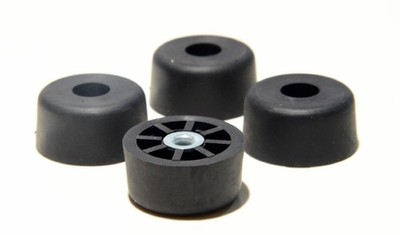 4 Extra Large Tall Round Rubber FEET Bumpers - .750 H X 1.500 D - Made in USA...