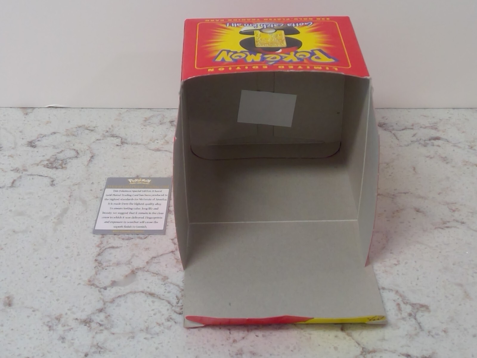 Pokemon Pikachu 23k Gold EMPTY BOX w/ CERTIFICATE ONLY Burger King