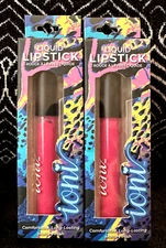 2pk IONI MAUVE MATTE HOT PINK FINISH LIQUID LIPSTICK NO-SMUDGE LASTING LIP COLOR