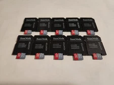 Lot of 10x SanDisk 64GB Ultra Micro SD Flash SDHC Memory Card with Adapter