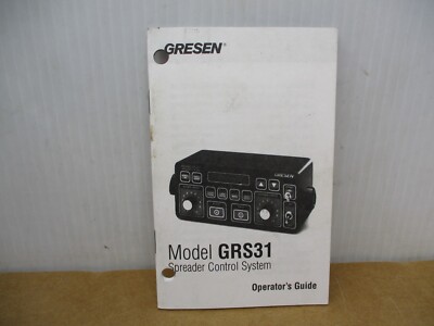 Gresen GRS31 Spreader Control  OPERATOR'S GUIDE