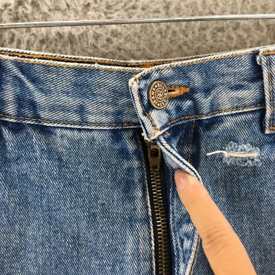 Jupe-short Femme Bill Blass Vintage – Denim Bleu, Taille 12, Wrap – Très Bon état