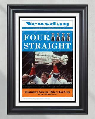 1983 New York Islanders Four Straight Stanley Cup Victory - Exclusive Framed New