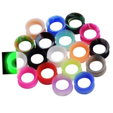 1 pair Thin Flexible Silicone Ear Gauges Tunnels Plugs Ear Skin Earskin Earlets