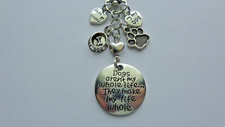 DOGS MAKE MY LIFE WHOLE DOG BEST FRIEND LOVE KEY CHAIN PURSE CLIP BAG CHARM FOB