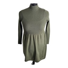 Primark Women's green long sleeve sweater dress tunic ribbed mock neck  Size XS