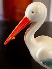 Vintage 1940's Era Knickerbocker Stork Rattle / Decorative Figure / Celluloid