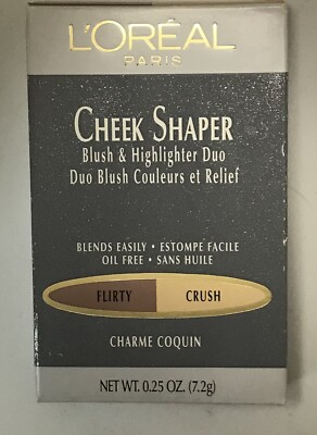 2 Kits L'Oreal Cheek Shaper Blush & Highlighter Duo FLIRTY CRUSH 0.25 oz