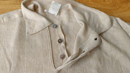 Hermes Paris Italy 80s 90s vintage brown linen polo shirt RARE - Picture 11 of 16