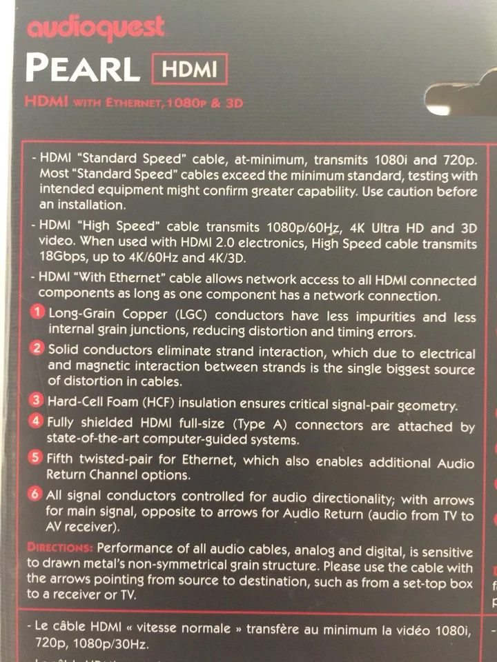 AudioQuest Pearl 16m (52.49 ft.) PVC HDMI AV Cable w/ Ethernet -Open Box - White - Image 3 of 3