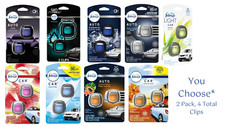 Febreze Auto Car Air Freshener Vent Clips, 4 Total Clips  YOU CHOOSE, ASST