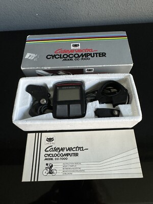 NEW Cat Eye Bike Cyclocomputer CC-7000 Road Bicycle 6 Functions Never Used VTG