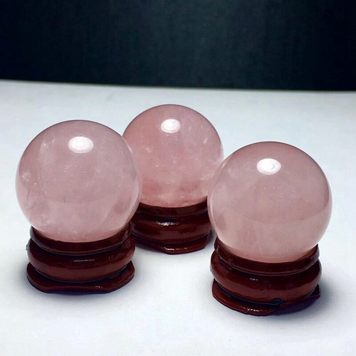 45mm Natural Pink Rose Crystal Chakra Mineral Stone Quartz Sphere Ball W/ Stand - Picture 11 of 12