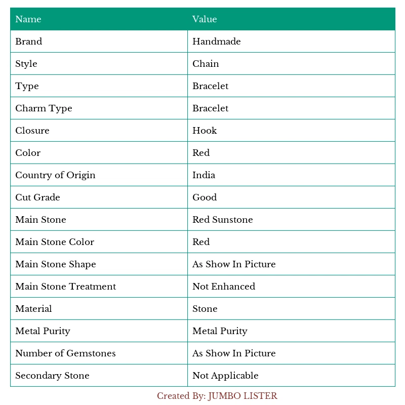 Red Sunstone Gemstone 925 Sterling Silver Bracelet 7-8" j197 - Image 2 of 4