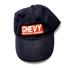 Chevy Chevrolet High Performance Hat Black Strapback Car Autos Vehicles B24D