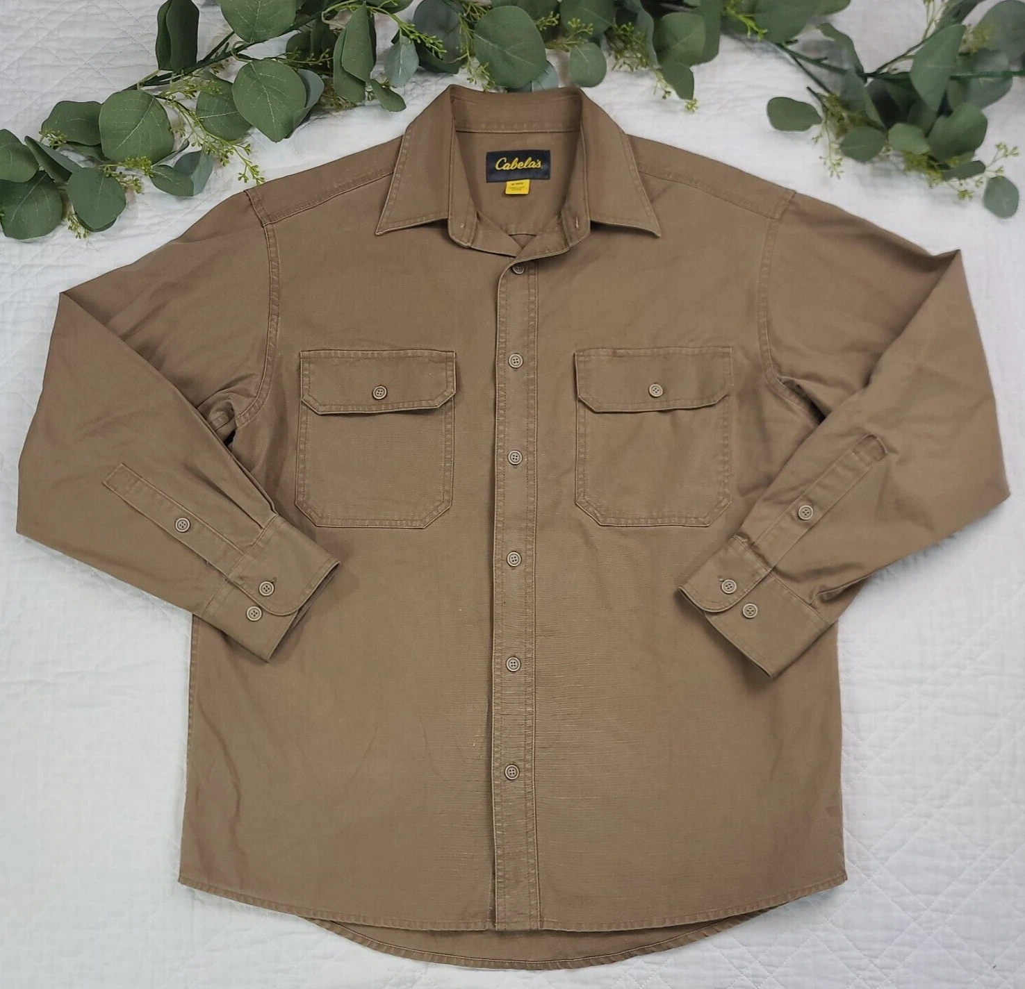 Cabelas Mens Tan Button Up Long Sleeve Shirt Size M
Opens in a new window or tab