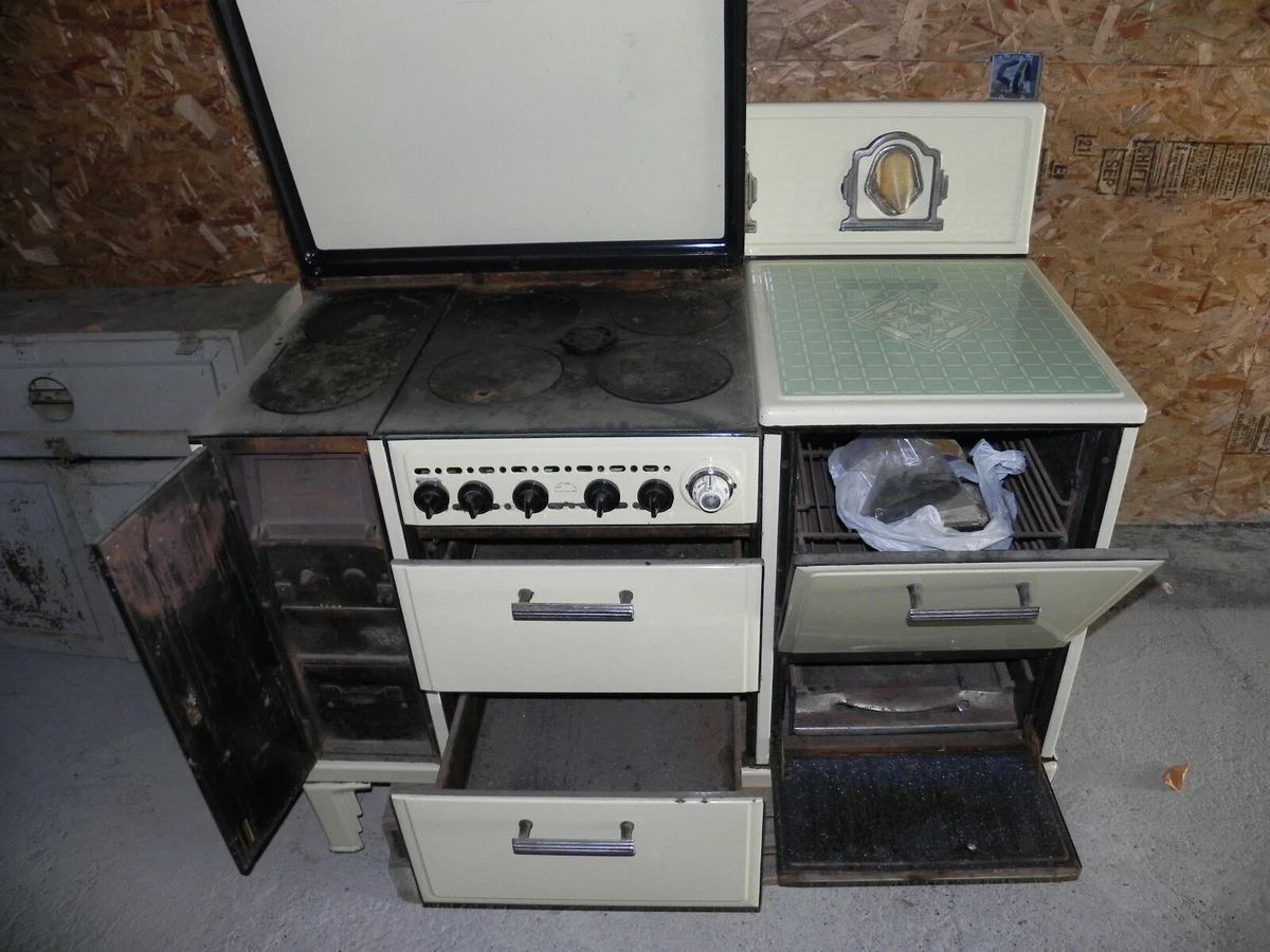 Antique SPARK insulated Gas / Wood Burning Cook Stove | eBay