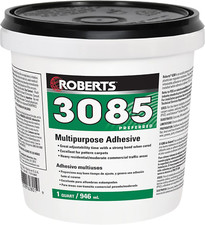 Roberts 3085-0 Multipurpose Carpet and Felt Back Vinyl Adhesive, 1 Quart, Beige