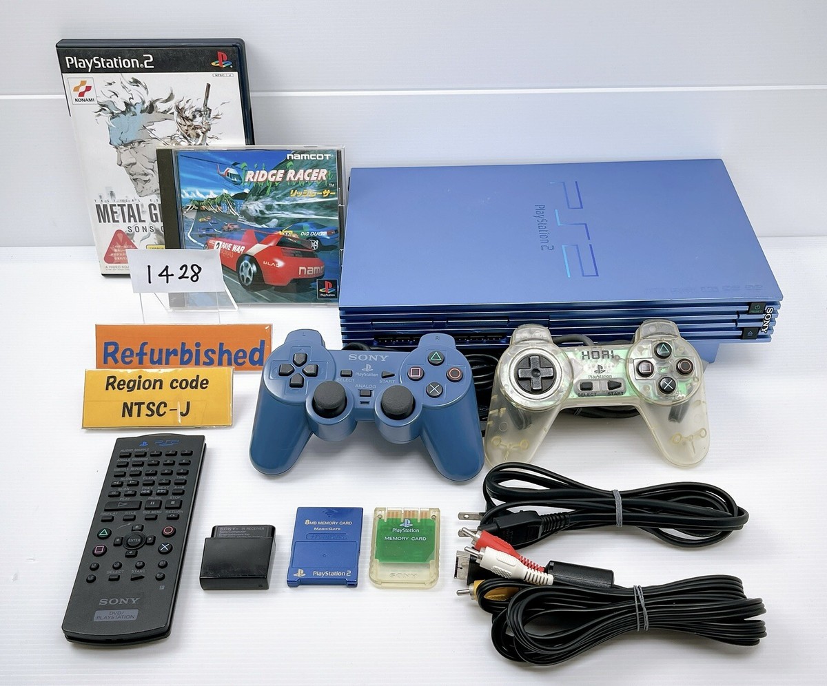 プレイステーション2 限定カラー アクア　SCPH-39000AQ　ソフト３本付 PS2 Console SCPH-39000 AQ AQUA NTSC-J Tested System Japan