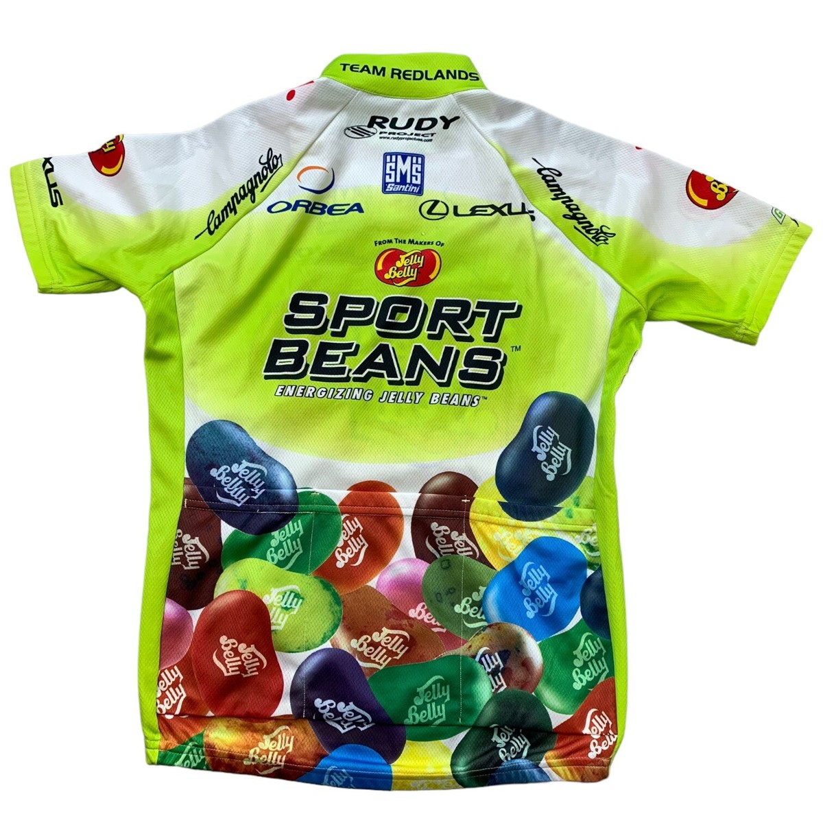 vintage Santini Jelly Belly Trikot Gr. S BW 46cm Bike Shirt