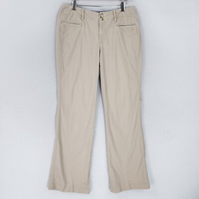 Eddie Bauer Pants Women Tan Cream Blakely Fit Straight Wide