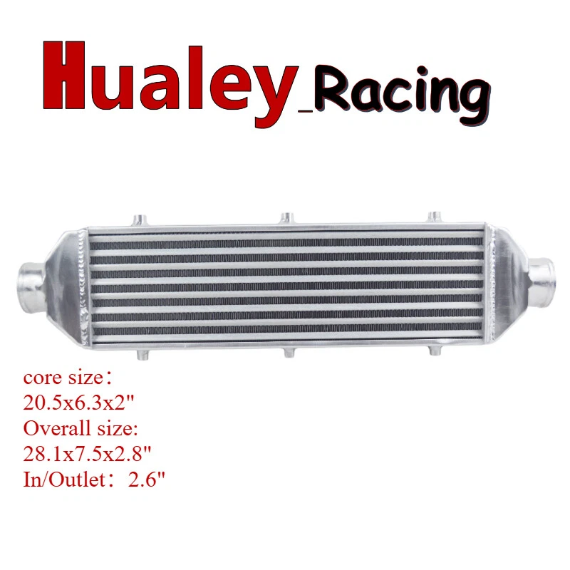 2.6" 66mm Inlet/Outlet Universal Aluminum Turbo Intercooler 28.1"x7.5"x2.8" - Image 2 of 4