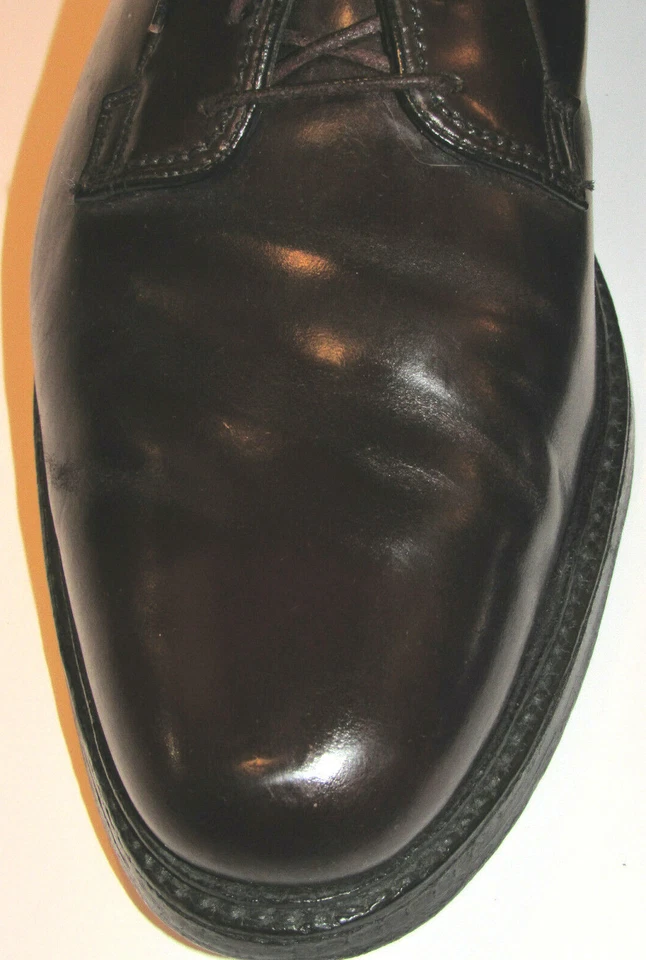 VTG FLORSHEIM ROYAL IMPERIAL SHELL CORDOVAN PLAIN TOE SHOES~GOOD SOLES/HEELS 11A - Image 3 of 4