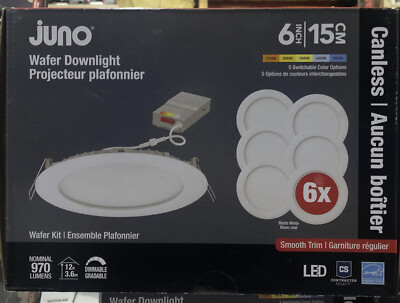  Juno 315133826 Contractor Select 6 in. Canless Recessed Light Trim (6-Pack)