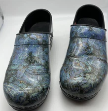 Sanitas Original Purple Blue Black Slip On Clog US 6.5. EU 37